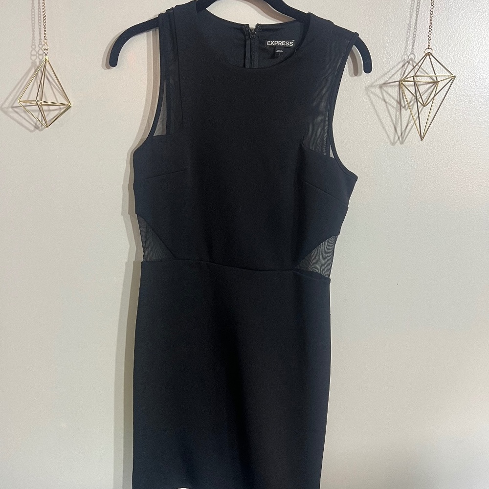 Black cut out mini dress